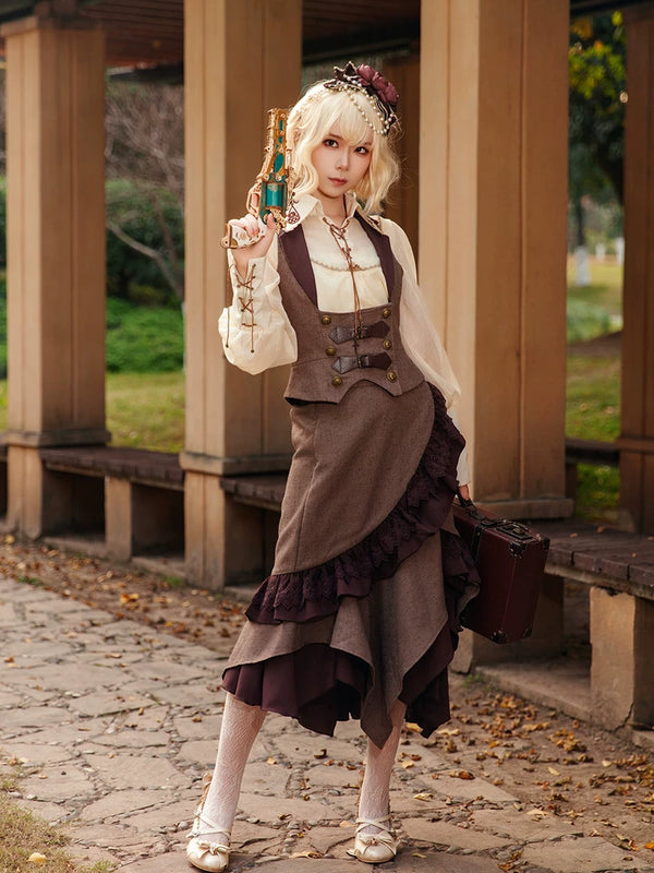 Infanta - Traveller - Steampunk Waistcoat & Asymmetric Skirt
