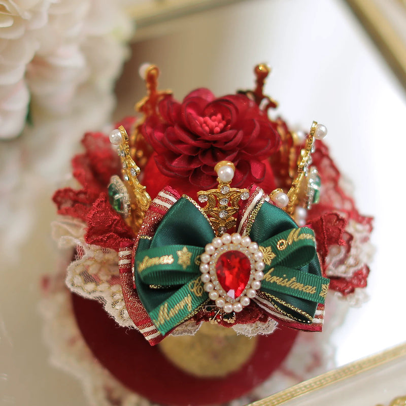 Christmas Light-Up Lolita Headwear & Accessory Options — Christmas Flower Crown Mini Hat