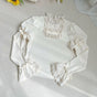Lace High-Neck Ecru Knit Top - Early In Stock / S