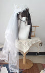 Flat hat white + extended veil