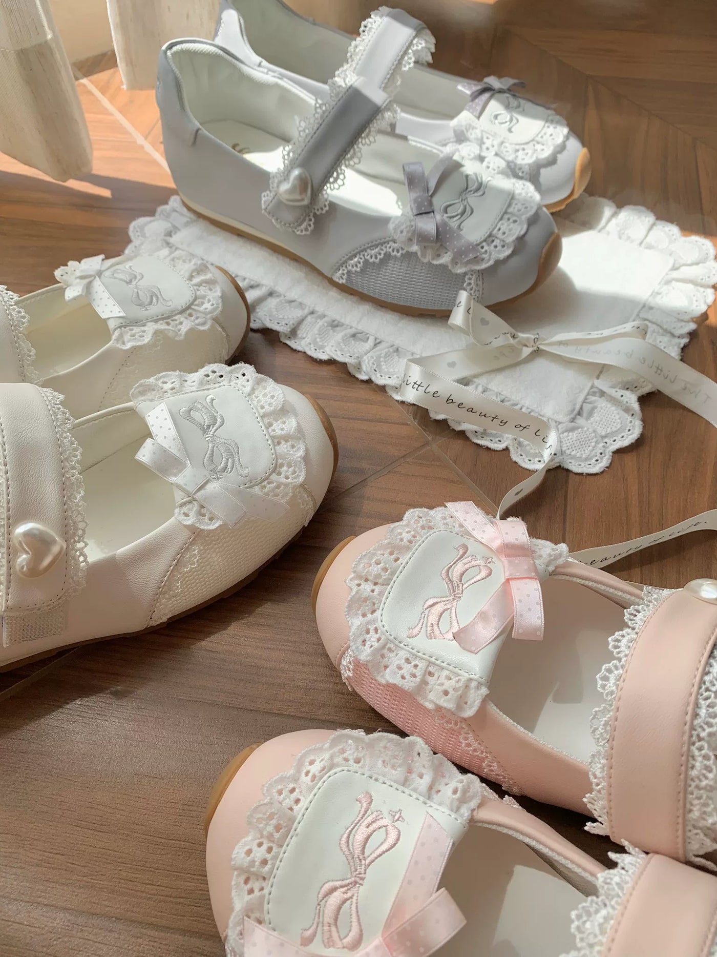 Sheep Puff Comfy Mary Jane Sneakers with sheep puff design, featuring soft pink and white colors, casual footwear for everyday wear.