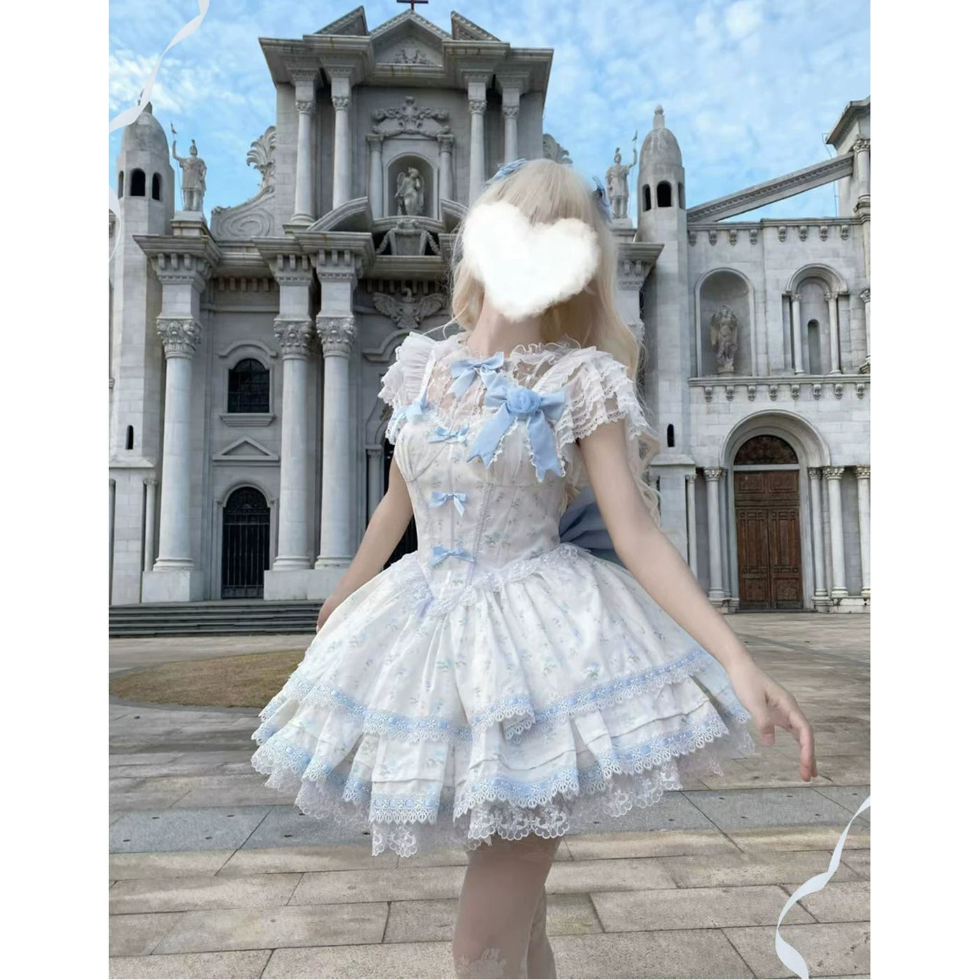 Creamy - Blue Rose Ballet - Blue Rose JSK Set with Layered Lace Skirt