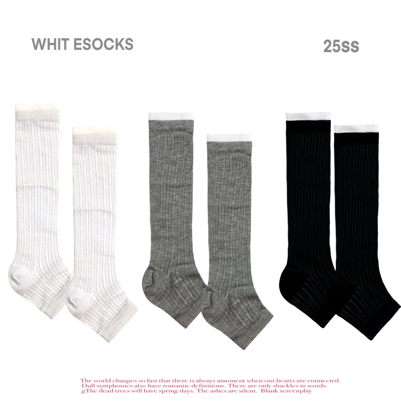 White Socks - Spliced Stripe - Striped Mid-Calf Socks with 2- and 3-Pair Sets