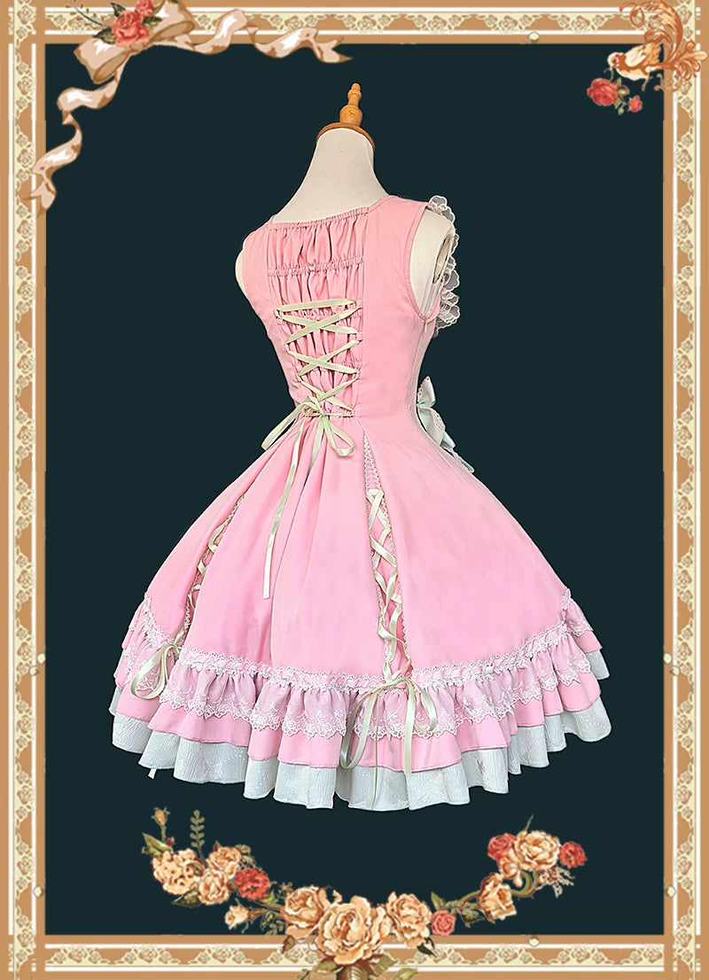 Infanta - Frosted Honey Tea - Lace-Trimmed JSK