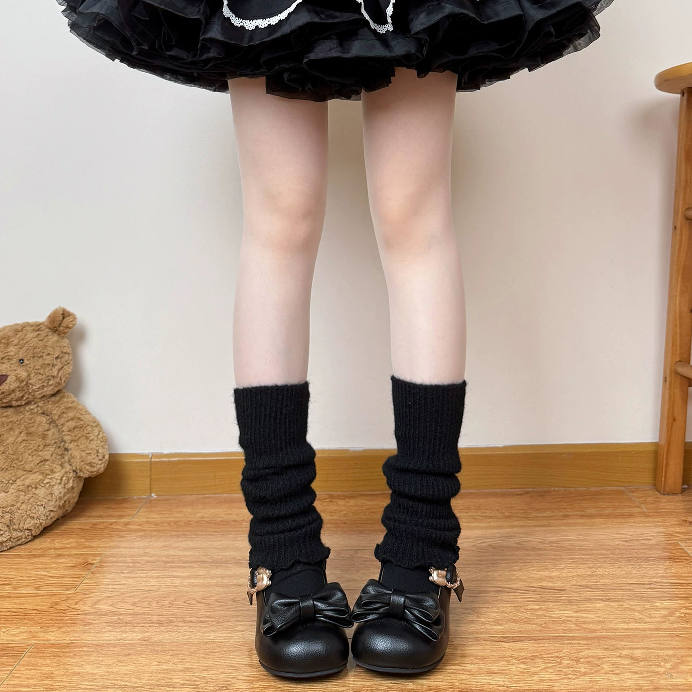 Chubby Bear Tales - Antique Knit - Scrunched leg warmers with a thick knitted texture