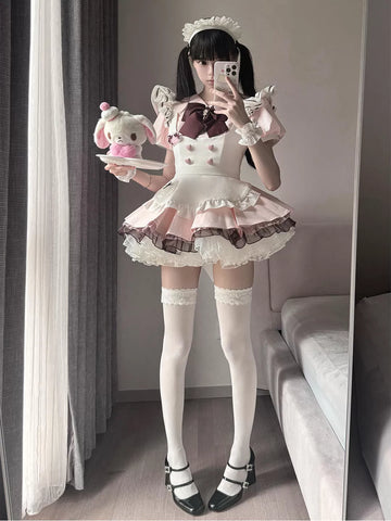 Creamy - Japanese Dessert Maid - One-Piece Lolita Dress with Apron