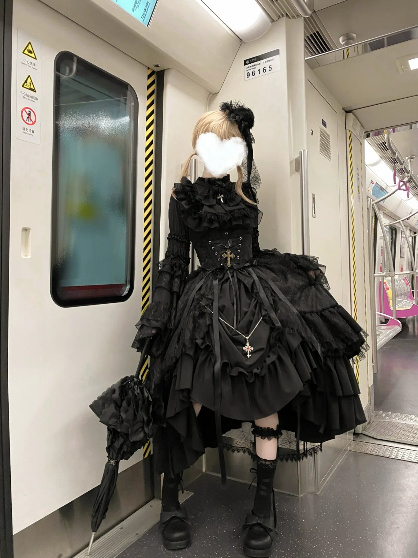 Nightingale Girl - Eternal Taboo - Gothic Lolita Skirt with Princess Sleeve Blouse