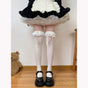 Double-layer lace long bow cream yellow / One Size