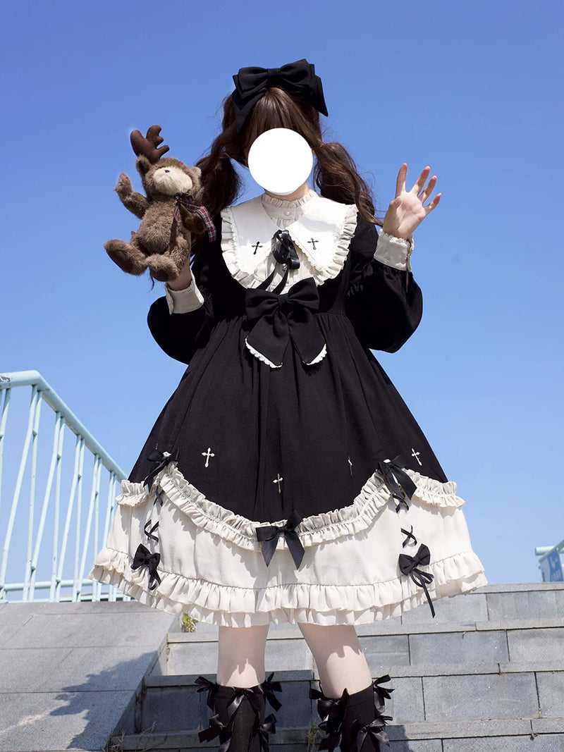Yueele - Autumn Midnight - Plus-Size Sweet Lolita OP Dress - detail view 3