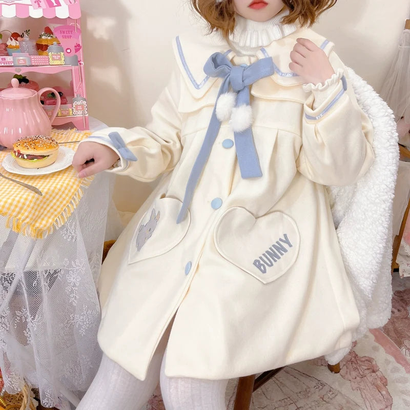 Niu Niu - Plus Size Lolita Coat Woolen Winter - Lolita Overcoat Outerwear