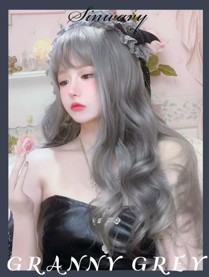Light grey long curly Lolita wig - view 5