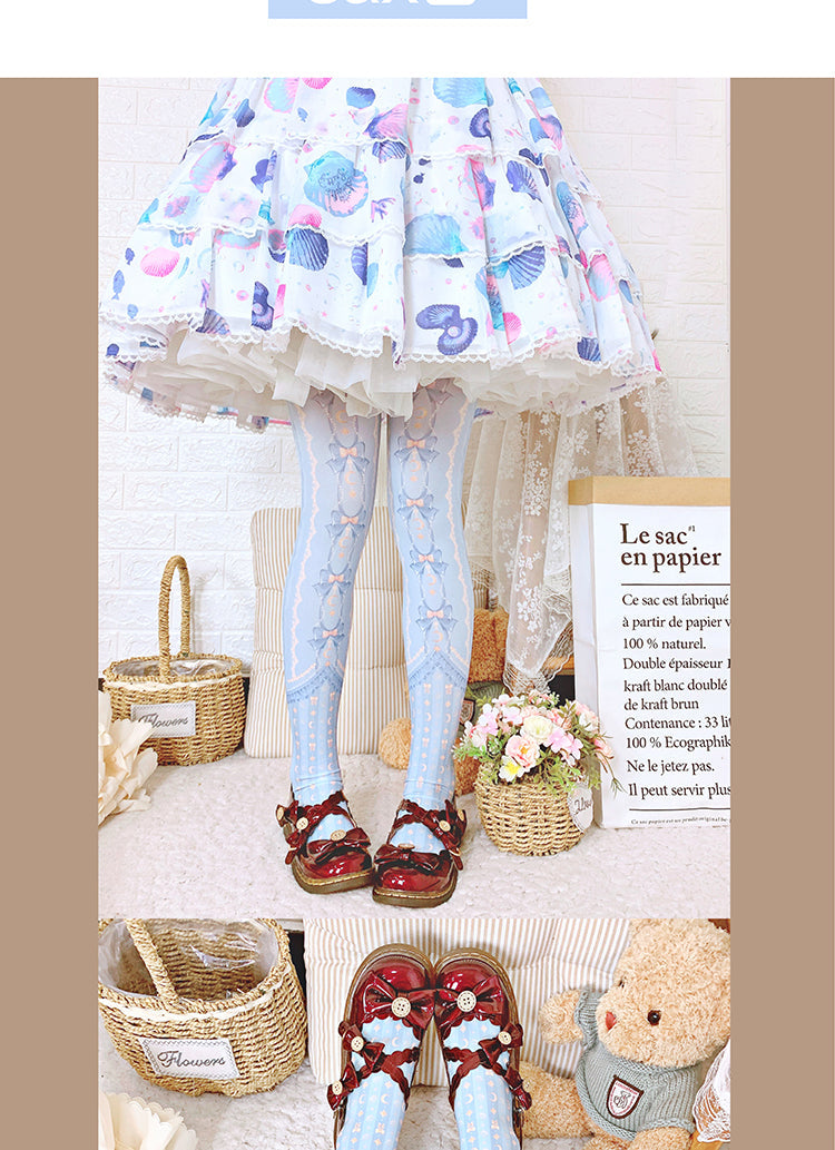 Roji Roji - Kawaii 120D Velvet Lolita Tights - Multicolors Socks