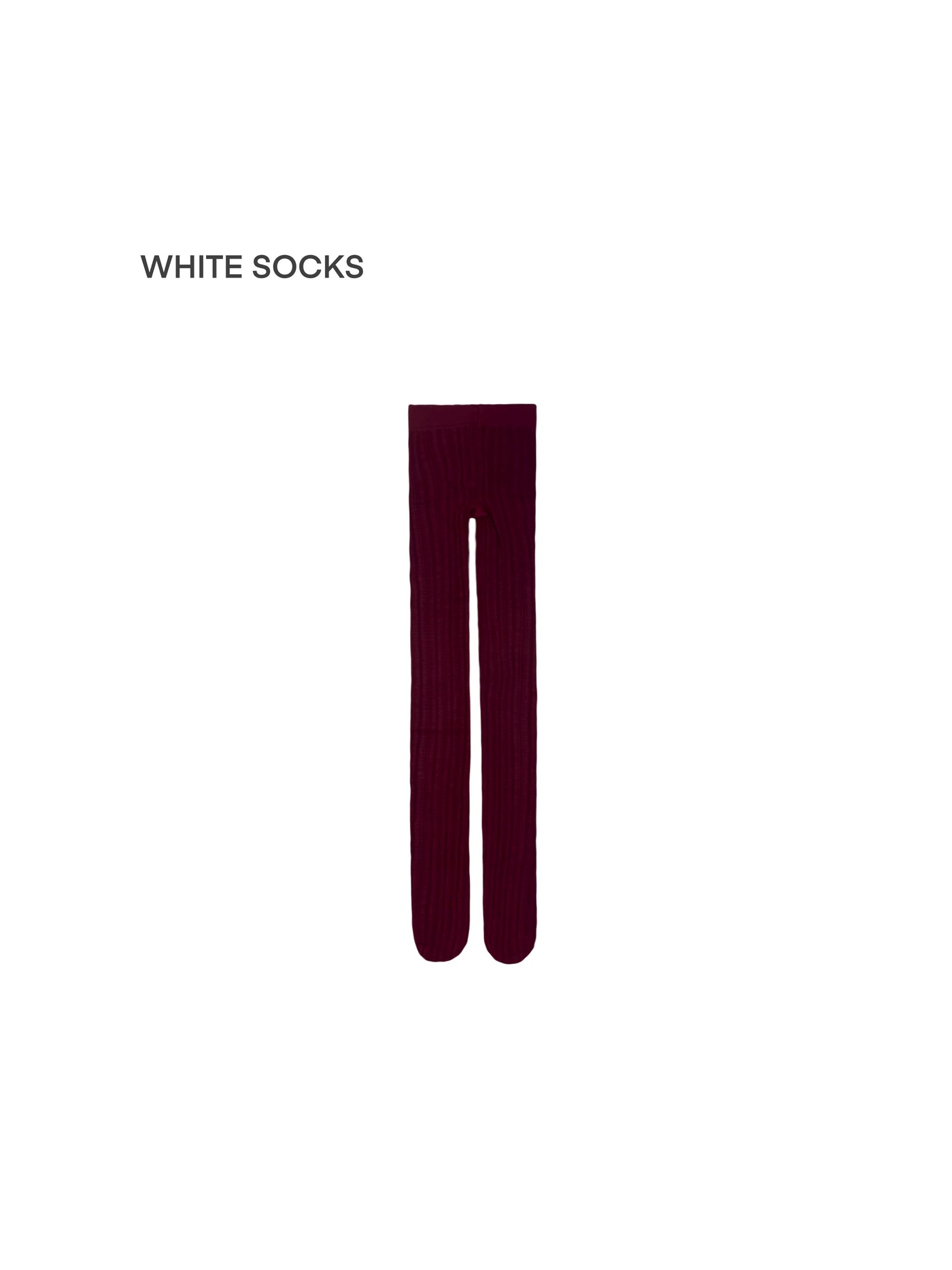 White Socks light-coloured patterned tights with vertical heart-and-flower motifs, styled beneath a dark dress.