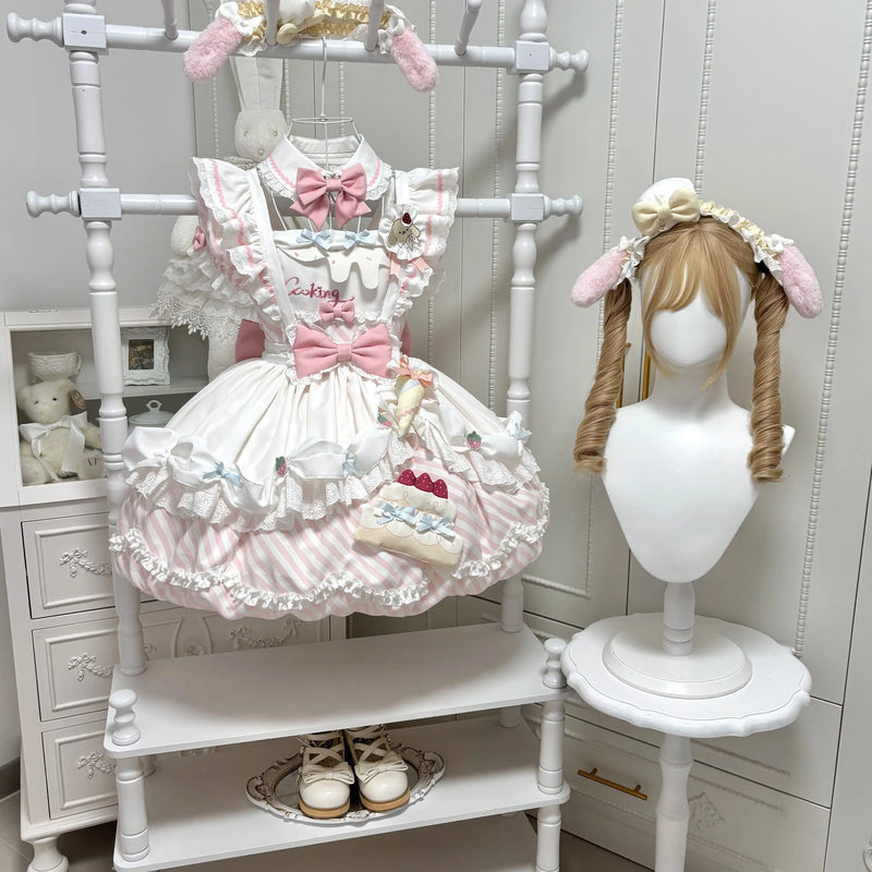 Salted Cream - Puppy Icing Chef - One-Piece Dress with Icing and Puppy Appliqué Details