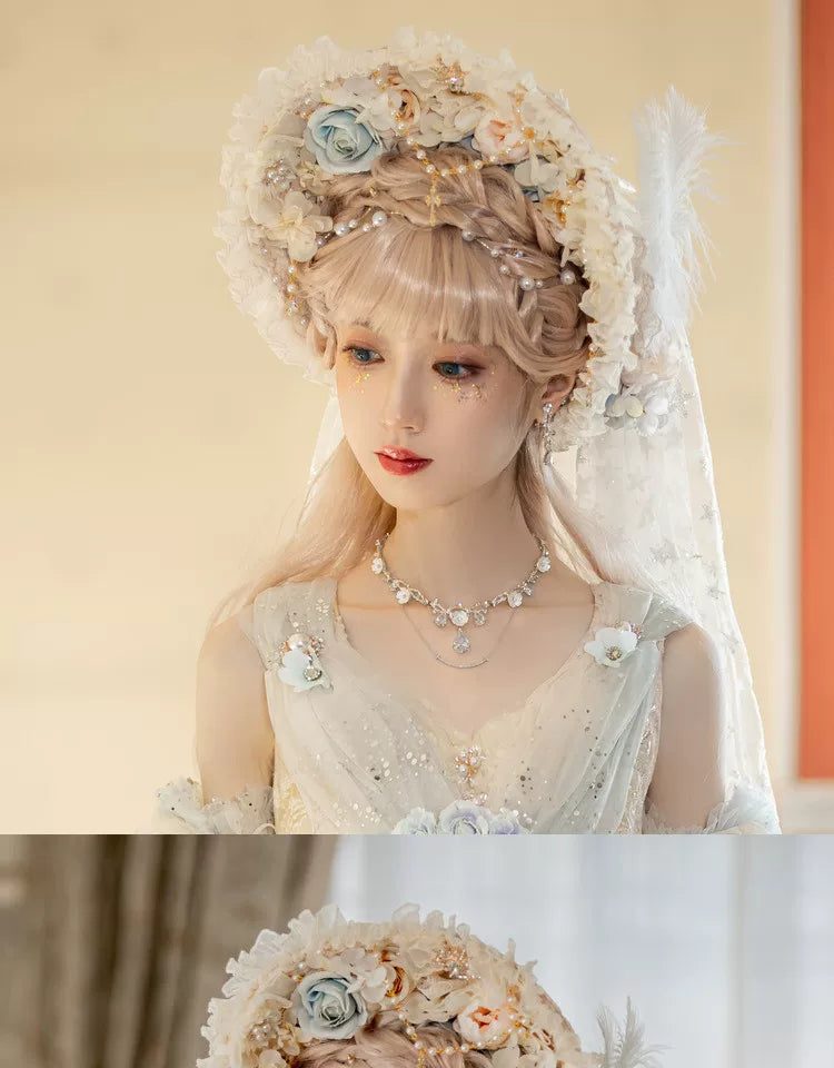 Lolita - Bridal Tea Party - Necklace or Veiled Hat