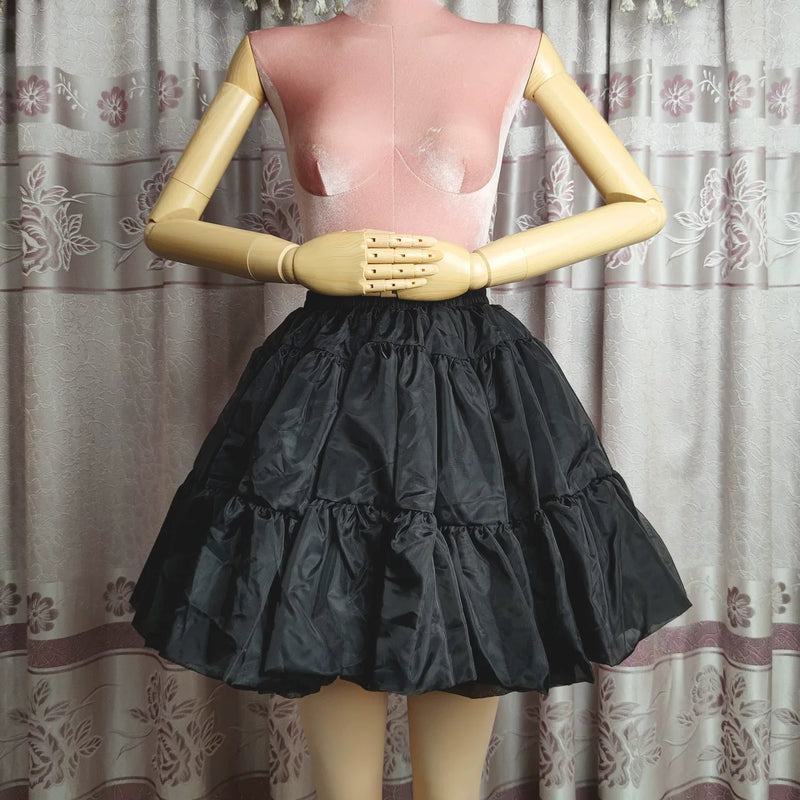 Hoop-Free Lolita Petticoat - 45/60 cm, Everyday or High Volume — 45 cm Black - Everyday Volume