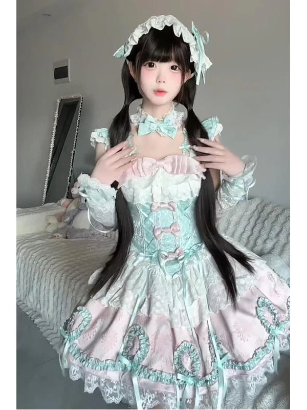 Creamy - Mint Pink Ballet - JSK Dress with a Large Back Bow