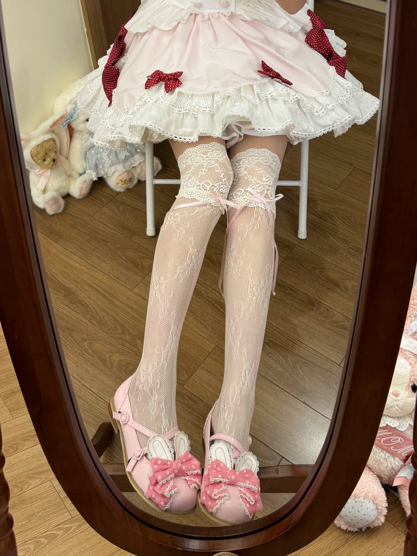 Fantasy Doll - Sweet Lace Bow - Long Socks with Lace Trim and Bow Options