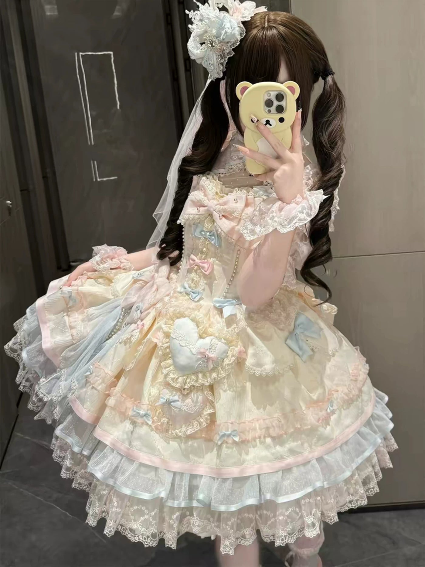 Dream Bunny - Sweetheart Macaron - Pastel JSK dress with layered ruffles