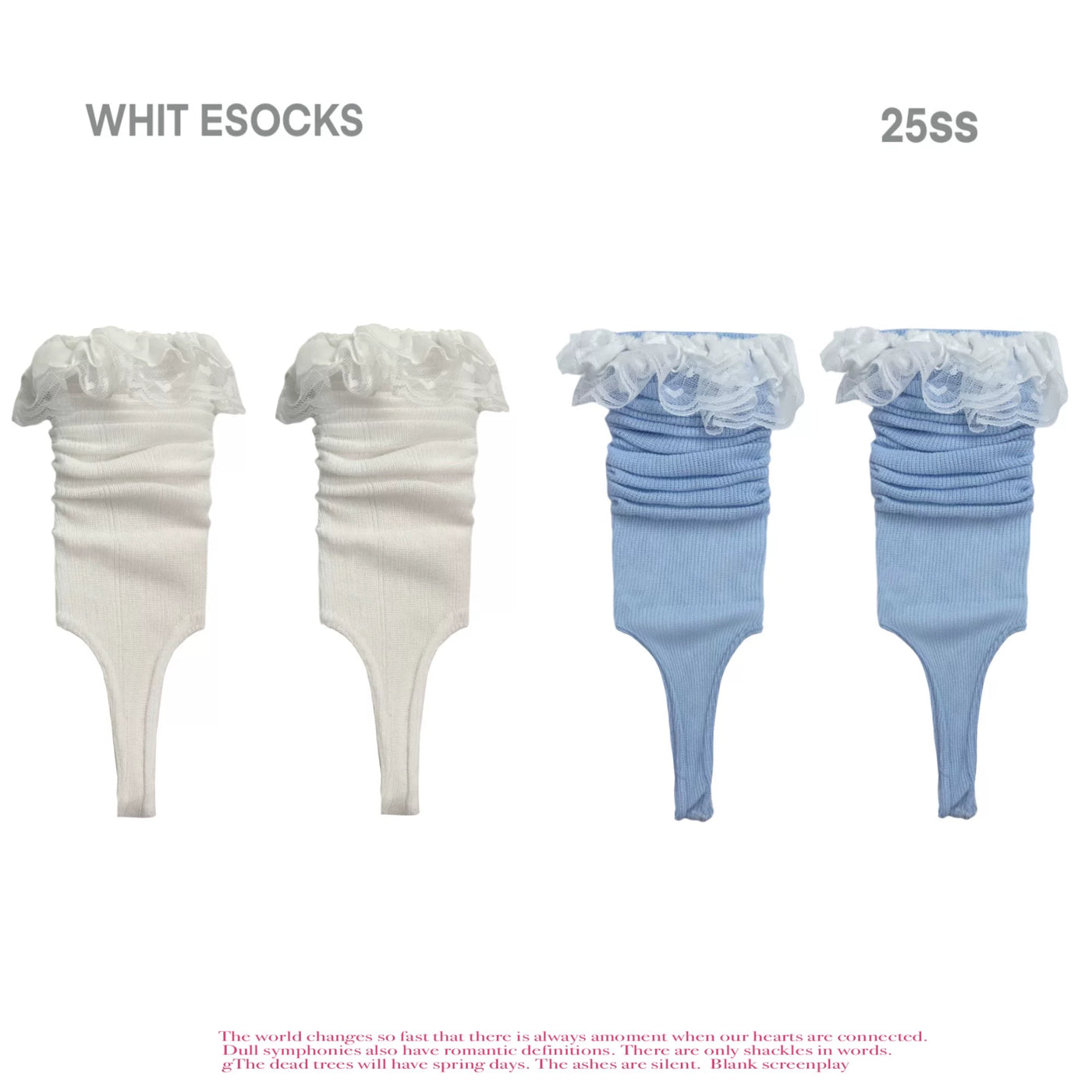 White Socks - Scrunch Stirrup - Thin Mid-Calf Stirrup Socks with Scrunch Shaping