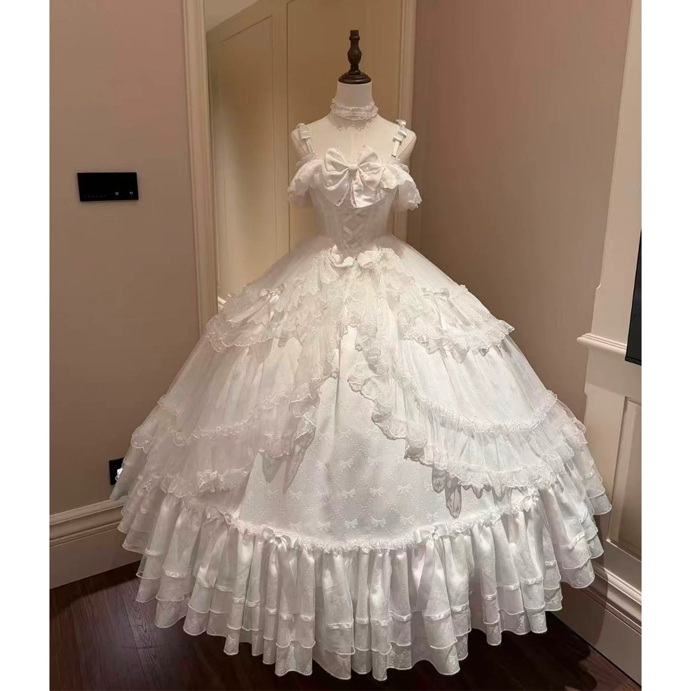 Emoji Dream - Sweet Lolita Gown - Pale blue off-shoulder floor-length