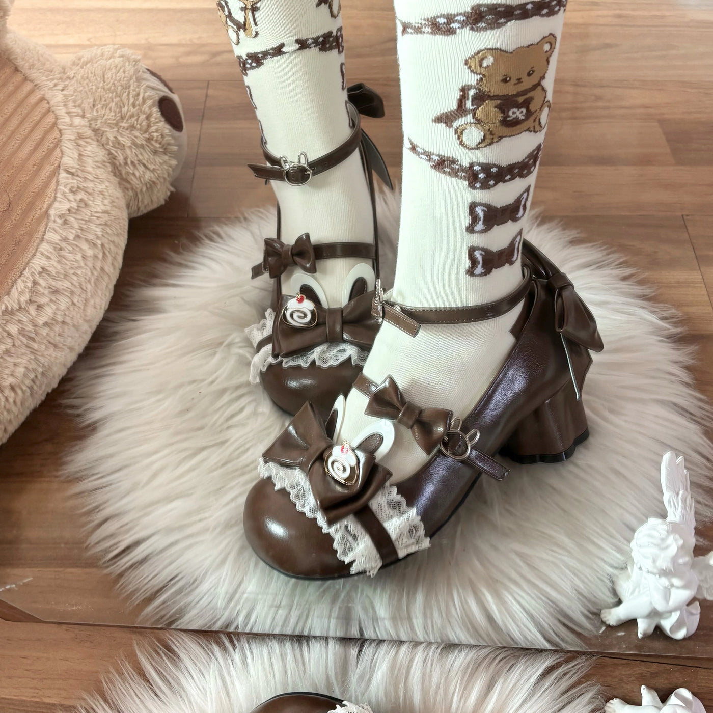 Rampaging Bear Little Bunny Roll bow Mary Jane shoes - view 5