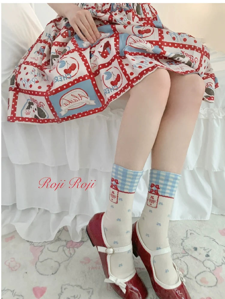 Roji Roji - Kawaii Lolita Socks Bows Sock for - Spring/Summer Wear Socks