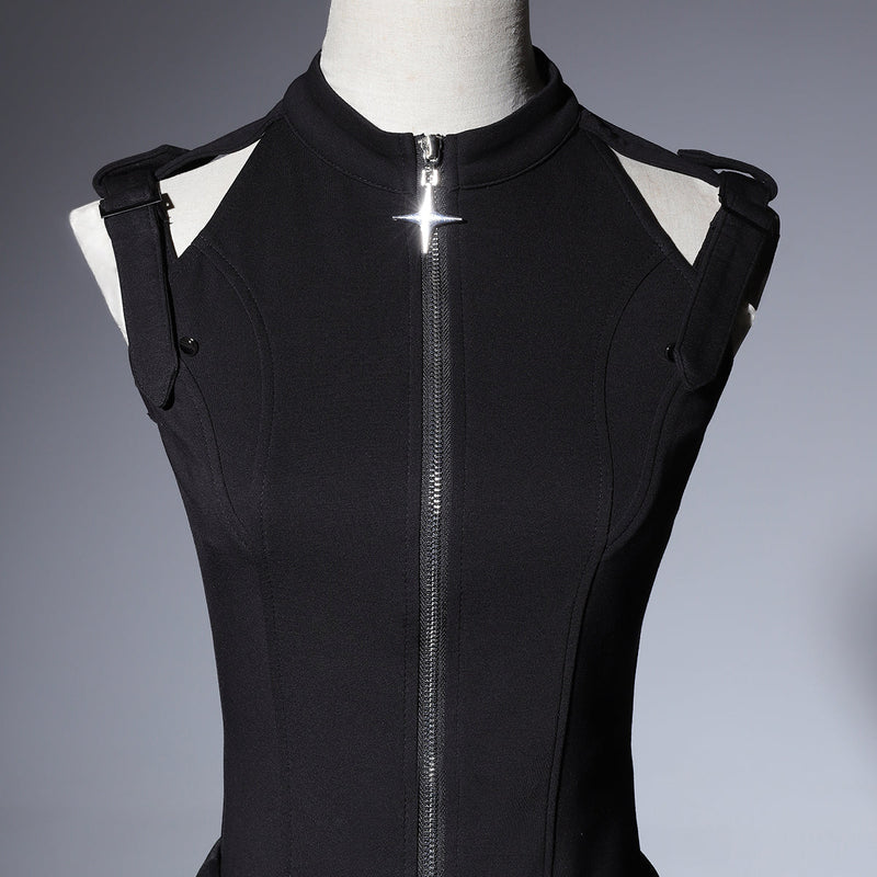Your Princess - Nightblade - Black Ouji Lolita Apron Pants Suit