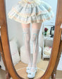 White socks, blue bow / One Size
