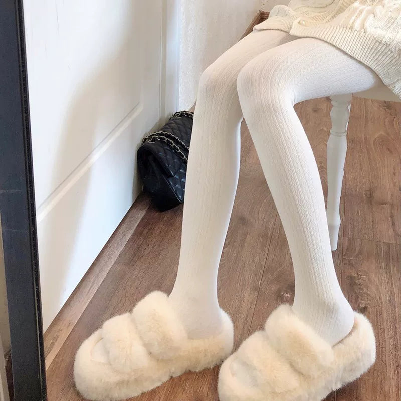 Fantasy Doll - Cable Stripe - Vertical Cable-Stripe Tights in 500D and 900D Options