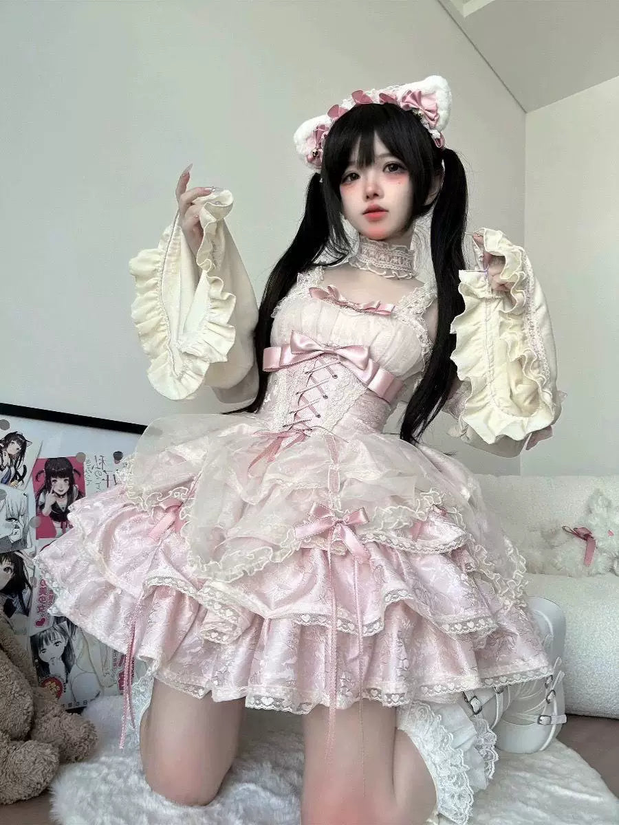 Sweetheart Dream Machine - Rose Butler - JSK dress with layered ruffles and lace-up waist