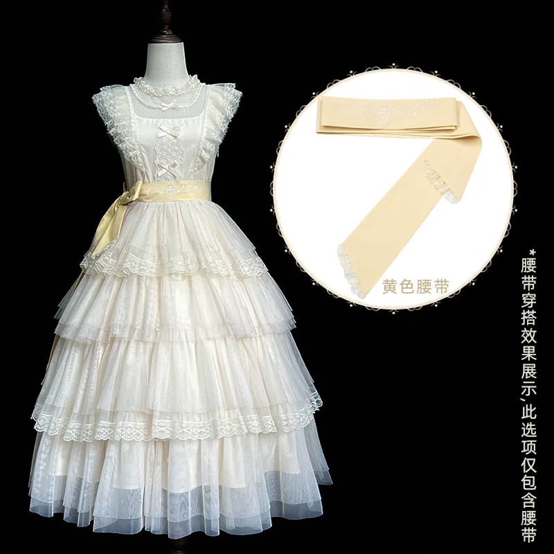 With PUJI - Ivory Tower - Classic Lolita Dress Collection, Full Skirt detail view 24