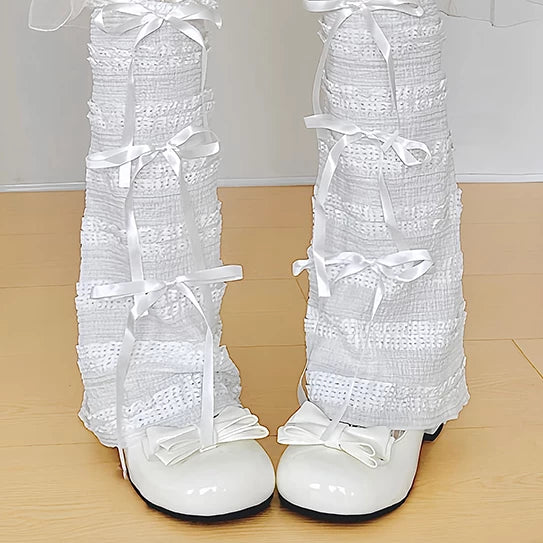 Handmade ribbon and lace Lolita leg warmers and socks - view 29