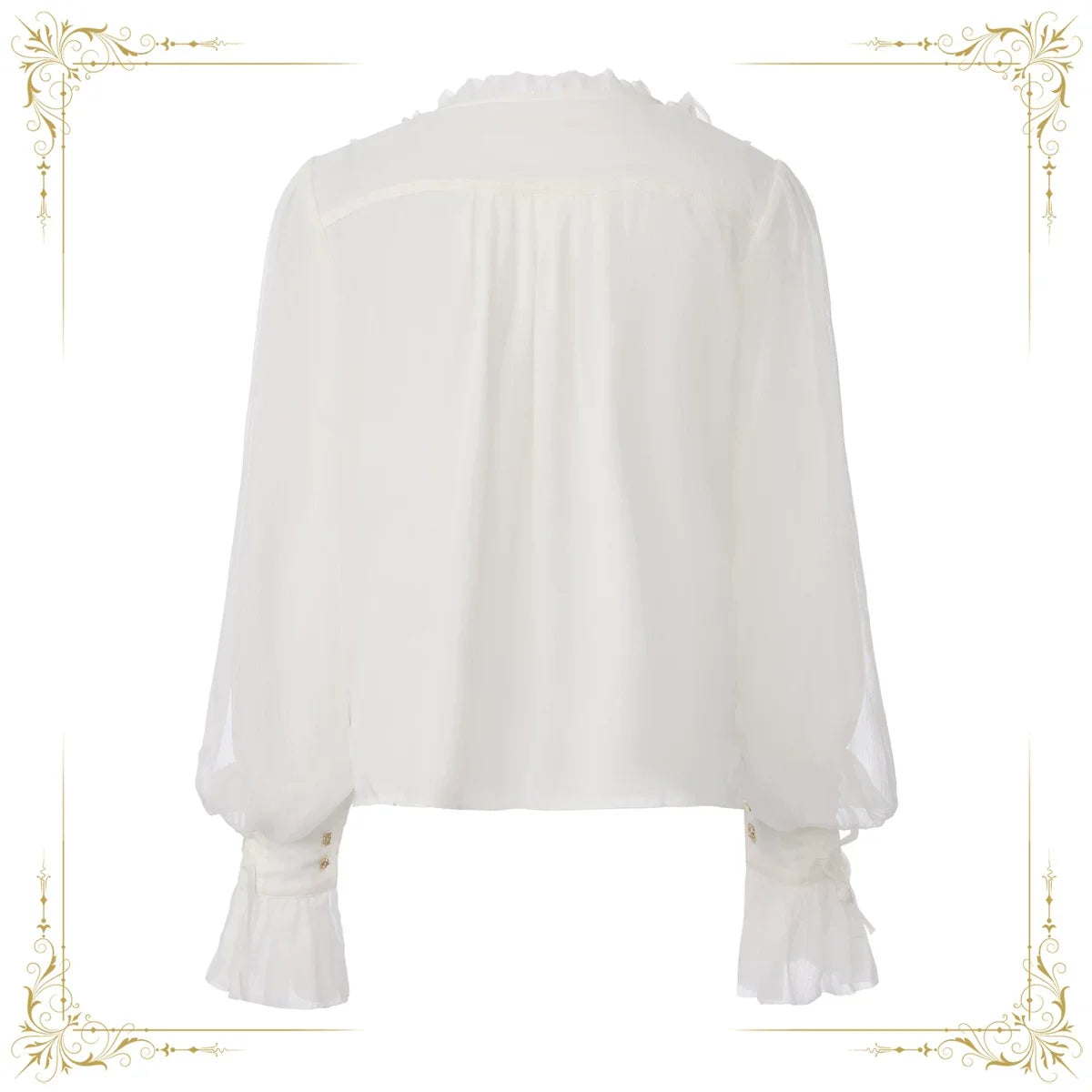 Immortal Thorn - Eternal Treasure Voyage - Ouji Lolita Chiffon Blouse with Ruffles