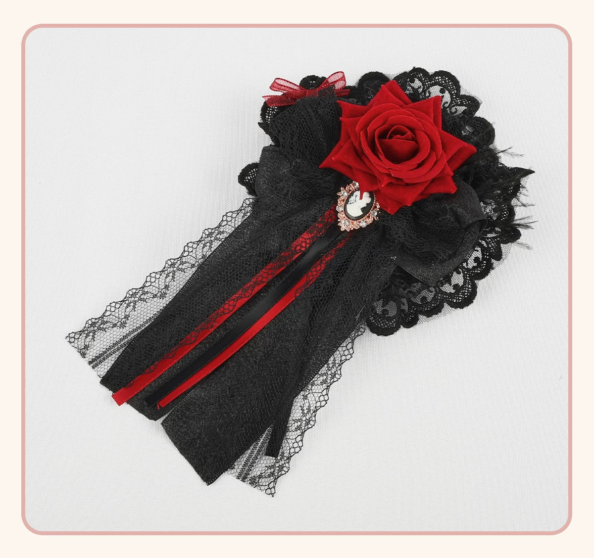Stardust Rose - Rose Covenant - Lolita Accessories with Red Roses and Black Lace