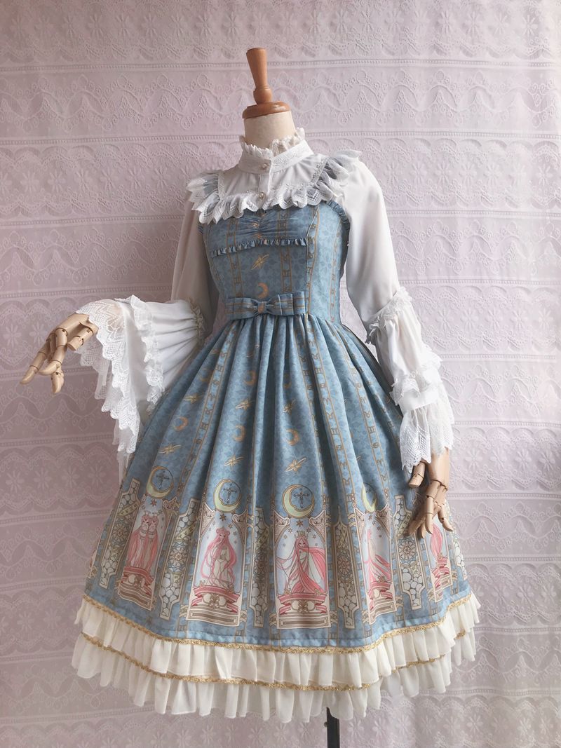 Yilia - Constellation Printing Chiffon - Lolita JSK Dress JSK Dress