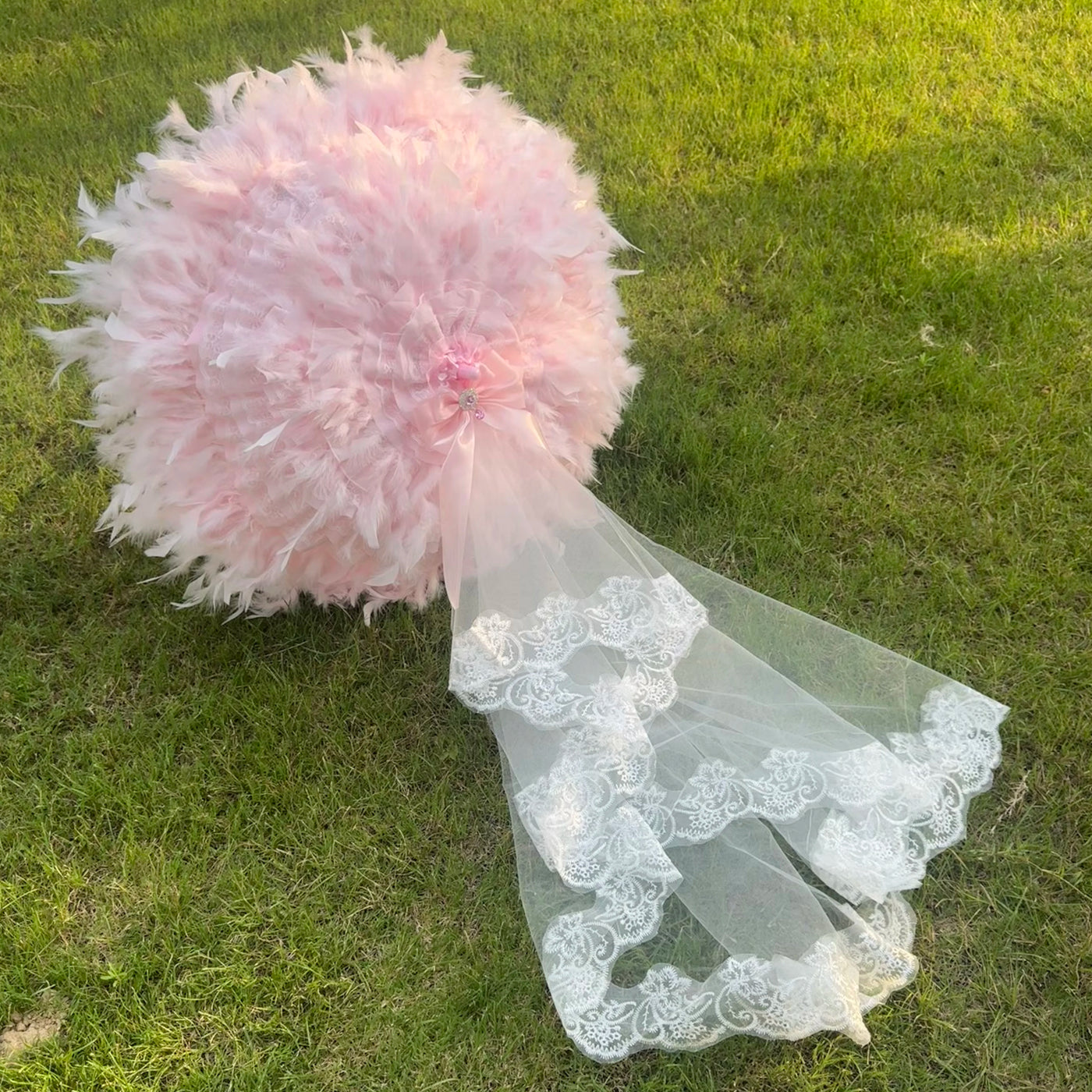 Independent Brand - Feather Cloud Tulle - Feather-trimmed Lolita parasol in kit or finished form