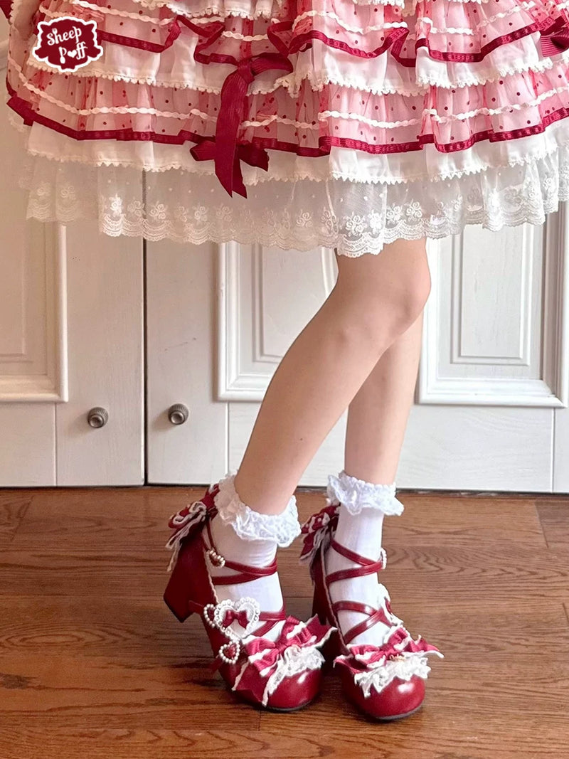 sheeppuff Little Love Song Bow Lolita Shoes
