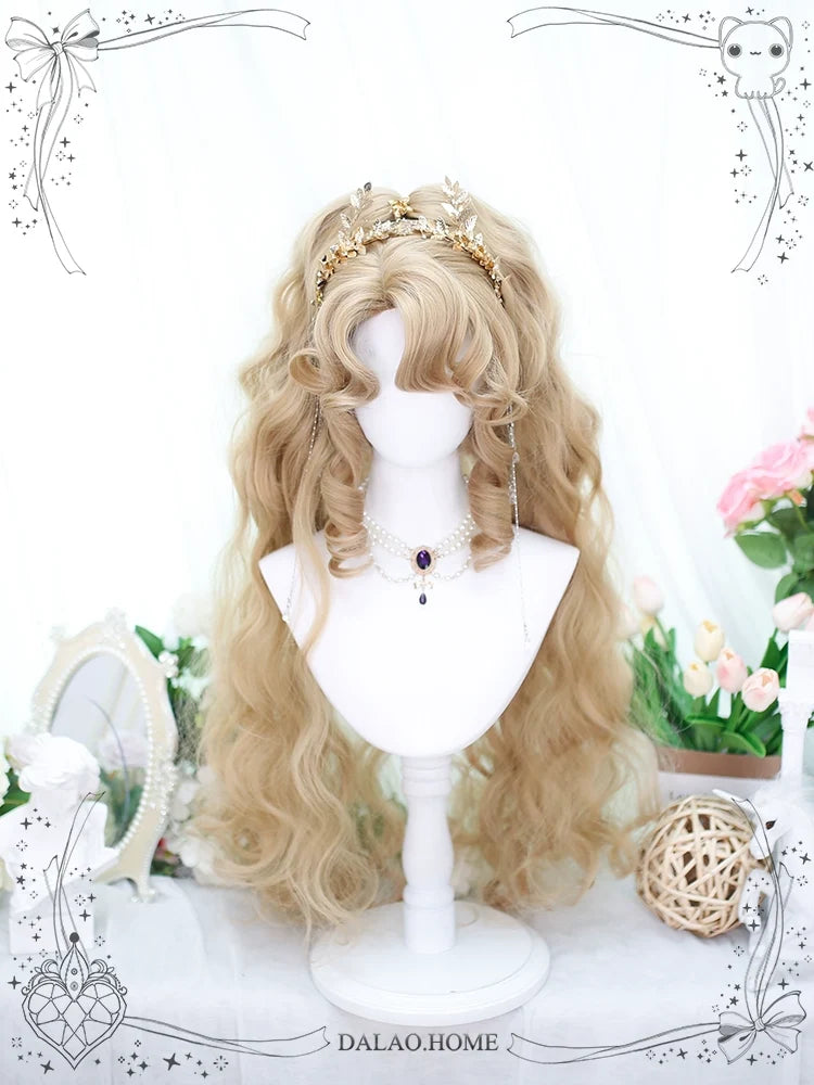 Dalao Home - Lolita Short Curls Hair Oil - Painting Style Double Ponytail Wig Wig