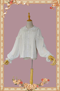 Infanta - Starfield - Long-Sleeve Chiffon Blouse - White / S