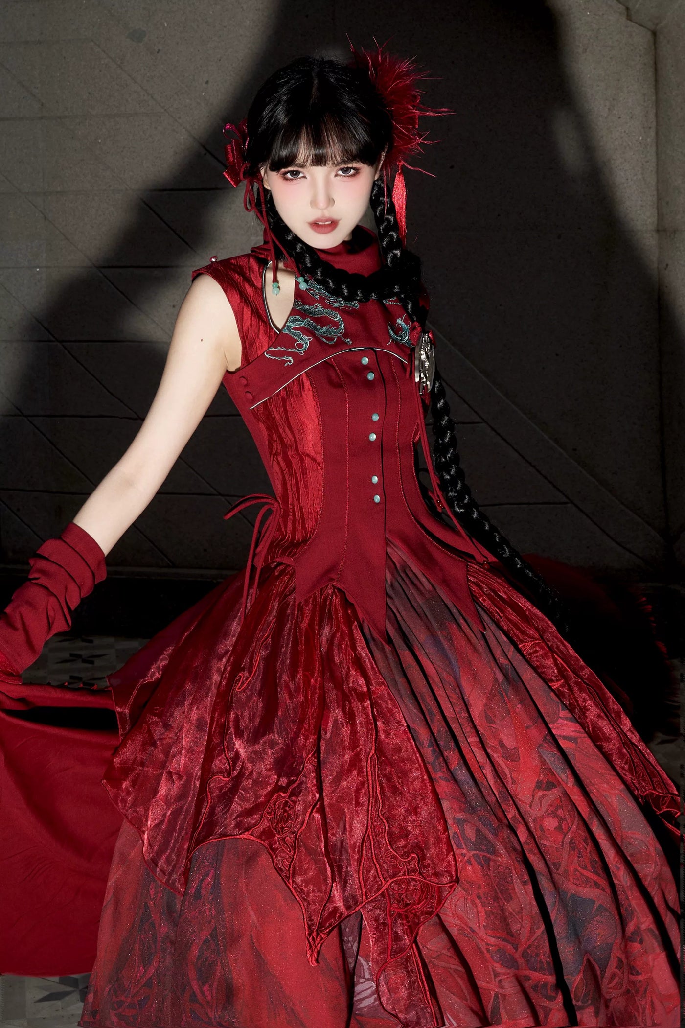 tonight - Dragon & Snake - Chinese Gothic Lolita Separates with Dragon or Snake Motifs