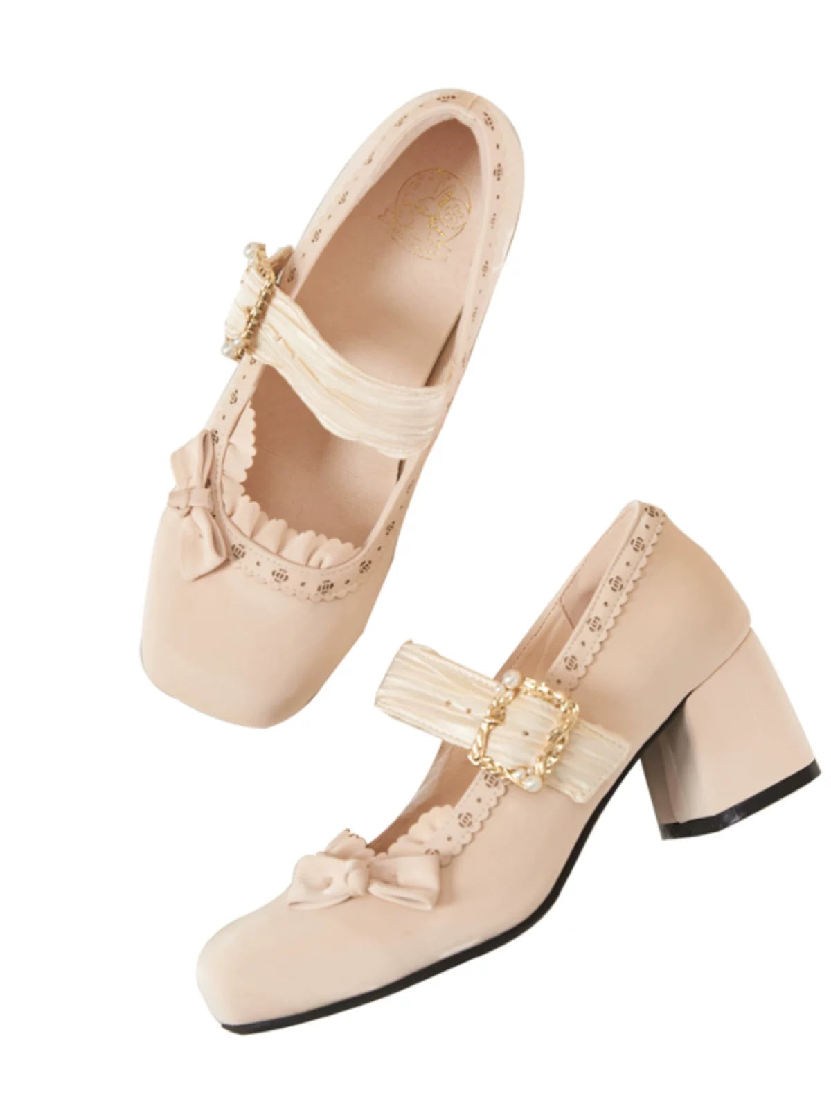 Peach Grove Luoshen low-heel bow Mary Jane shoes - view 3