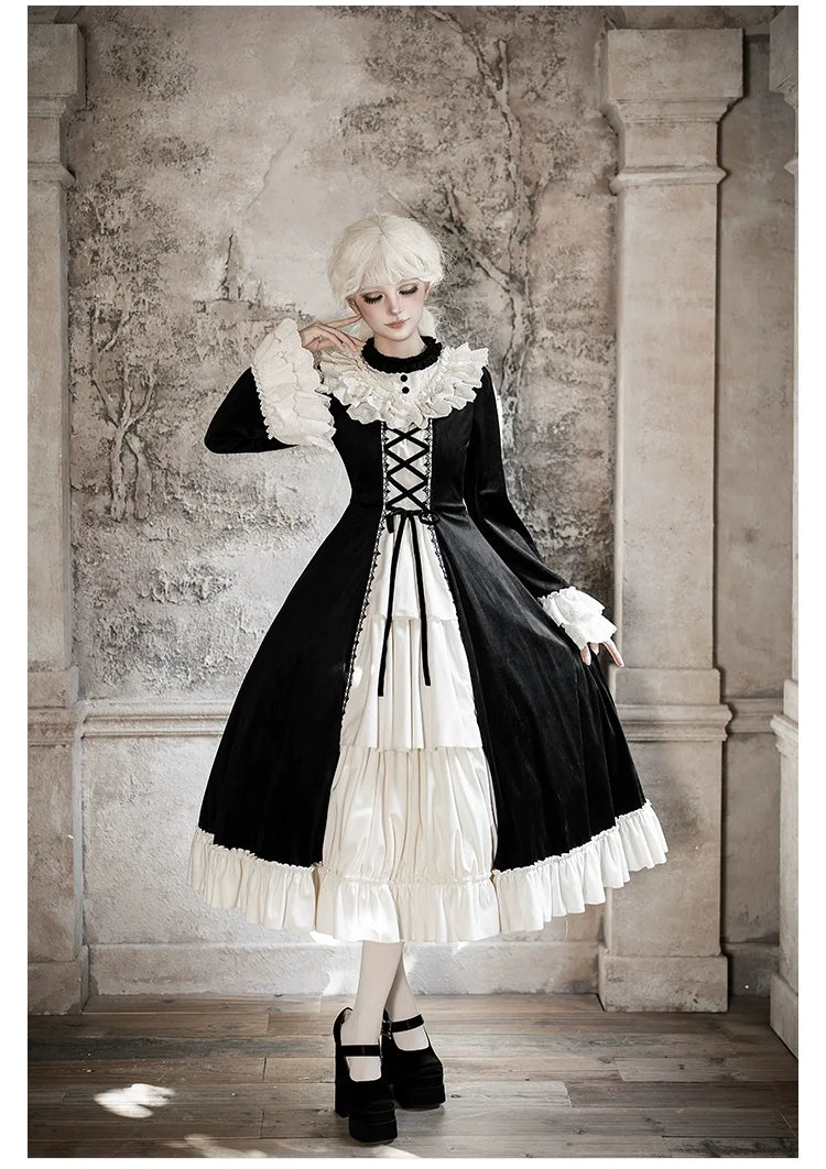 With PUJI - The Nutcracker - Winter Classic Lolita OP Dress, Front Opening