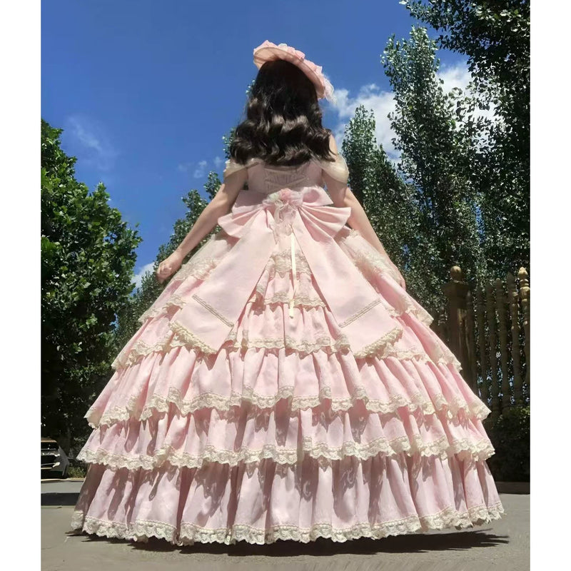 Emoji Dream - Balletcore Sweet Lolita Dress - Pink short-length