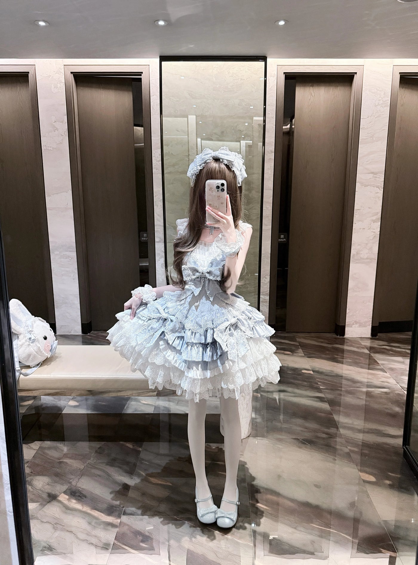 Alice - Dream Bouquet - Lolita Skirt with Tiered Ruffles and Optional Train