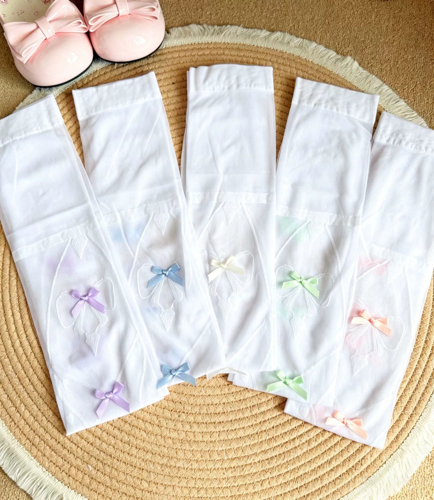 Fantasy Doll - Ribbon Bow - Over-the-Knee Socks with Decorative Bow Motifs