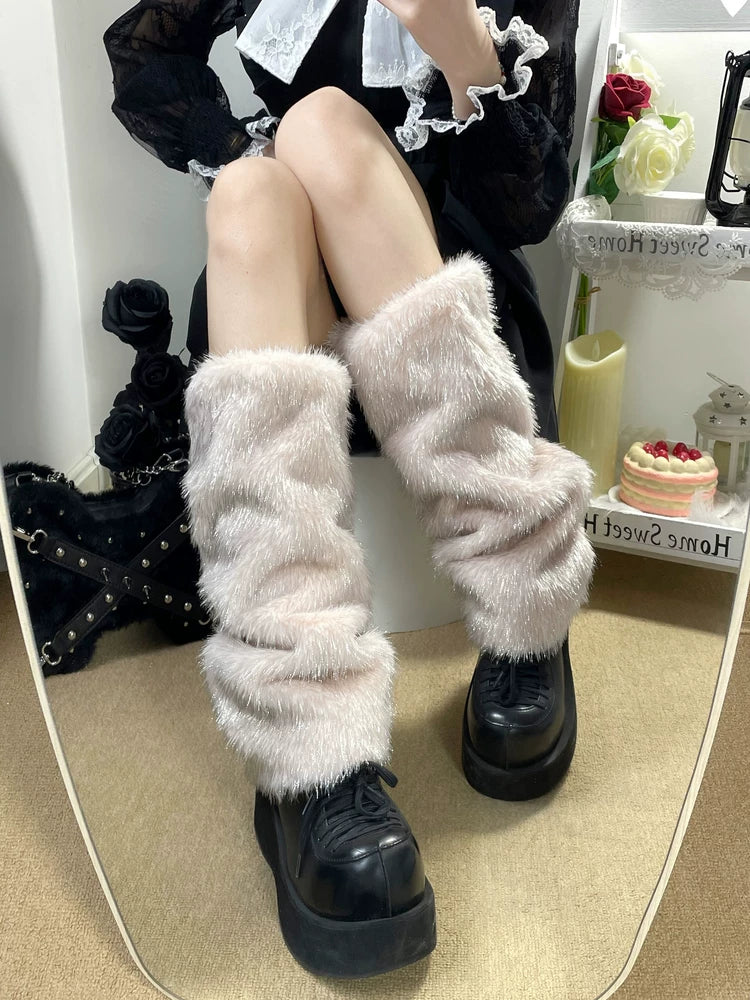 Fantasy Doll - Plush Layer - Plush Socks with a Stacked Mid-Calf Shaft