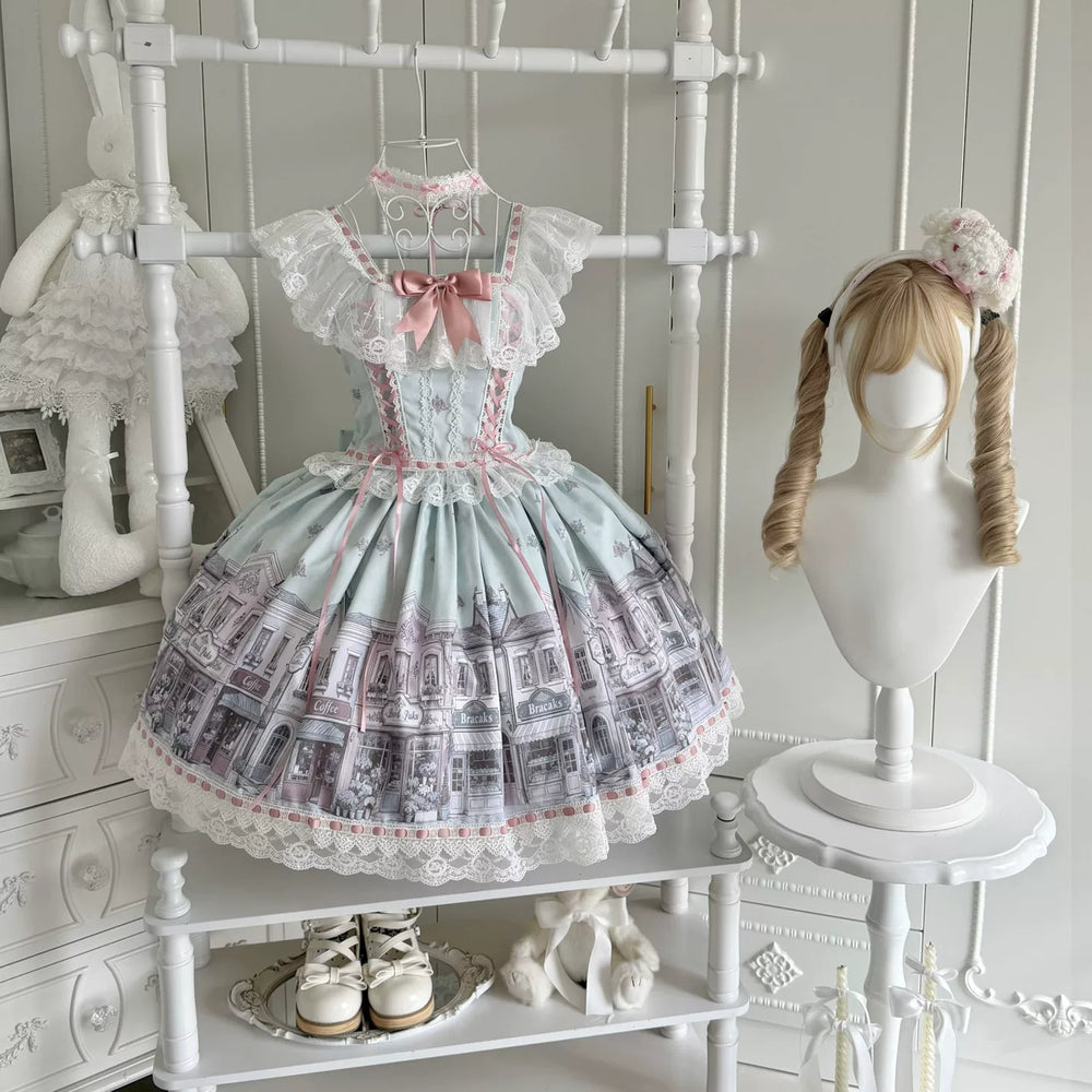 Star Fish - Old Alley Floral - Sweet Lolita Jumper Skirt