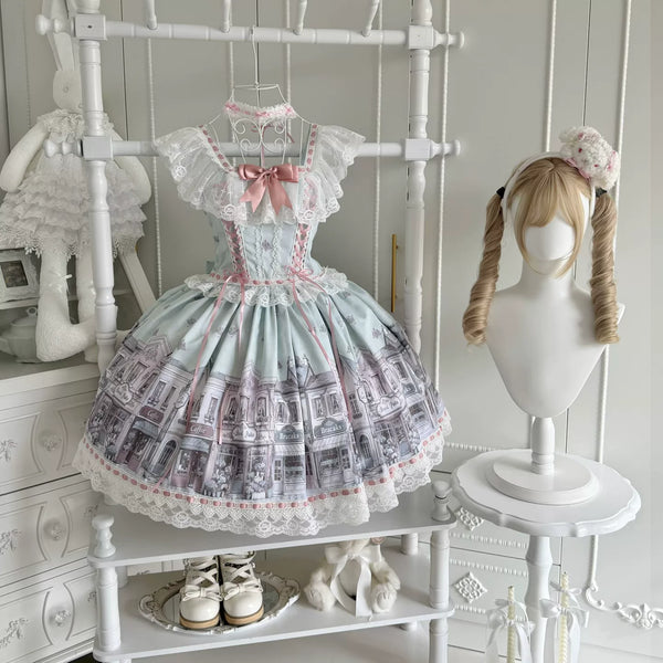 Star Fish - Old Alley Floral - Sweet Lolita Jumper Skirt