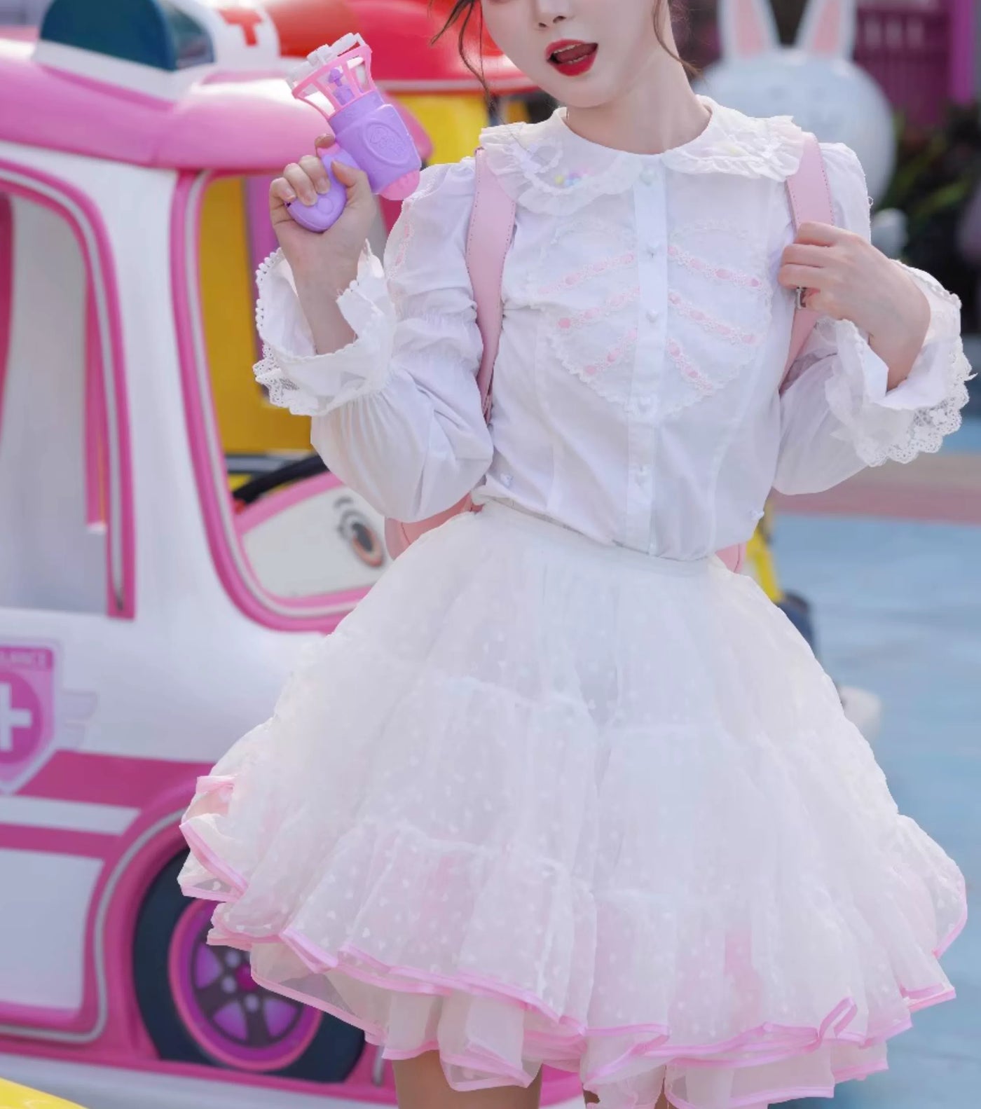 Galette Bunny - Sweet Heart - Petticoat with Heart Flocking